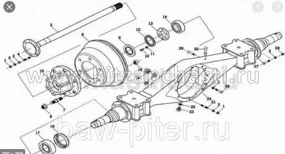 Мост задний без редуктора Baw Fenix 1044 Евро 3 DH10442400102